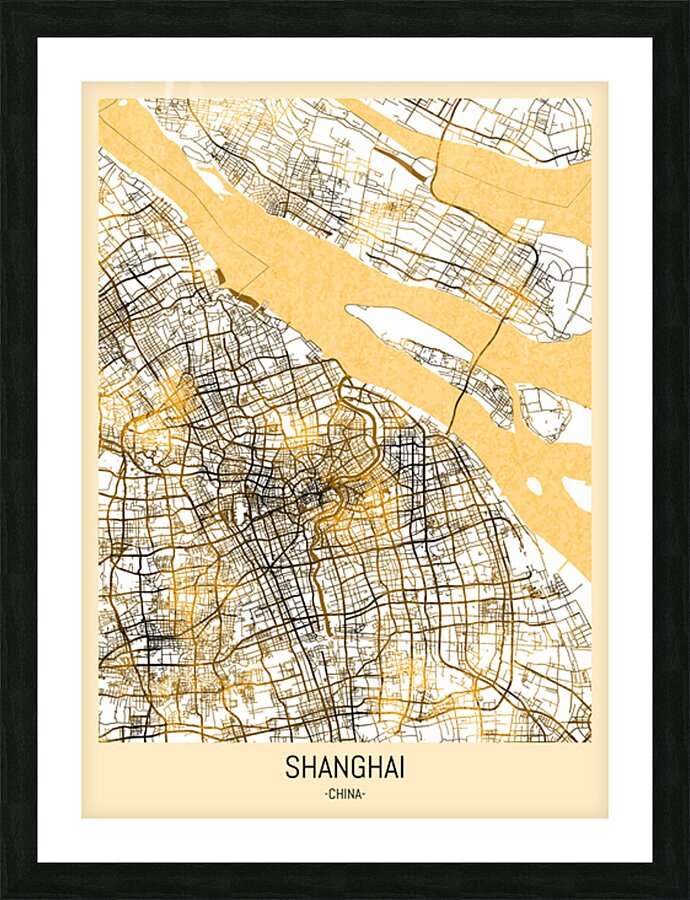 Shanghai City Map Picture Frame print