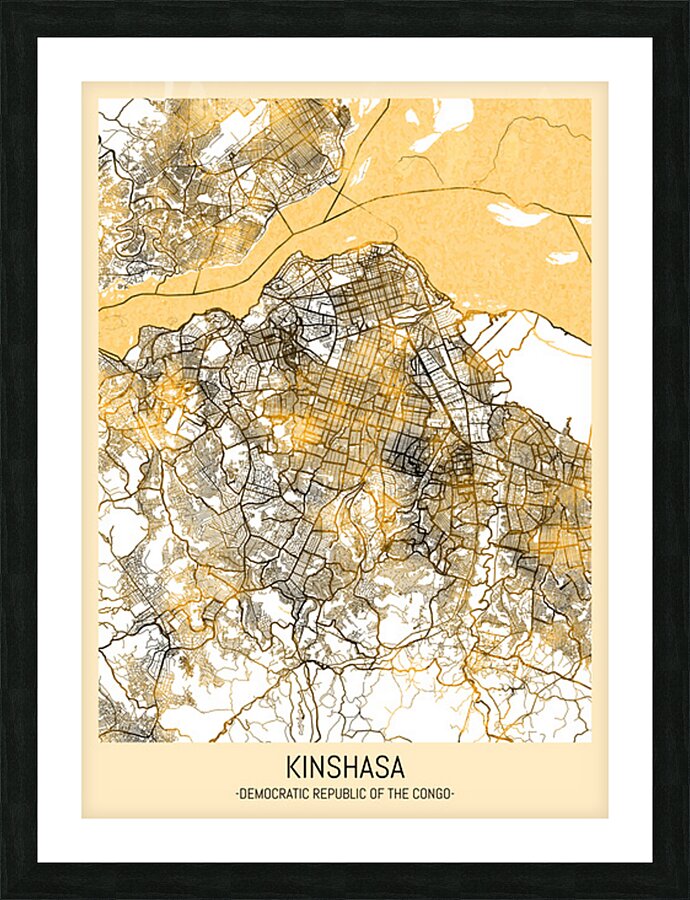 Kinshasa City Map Picture Frame print
