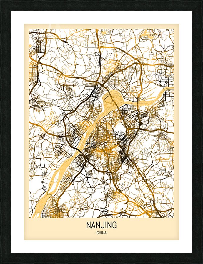 Nanjing City Map Picture Frame print