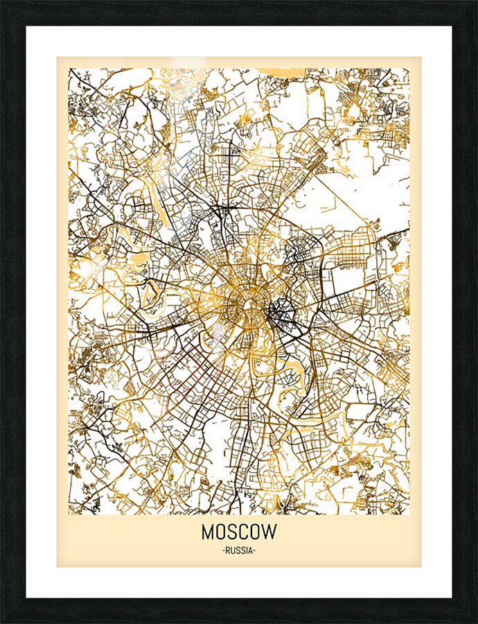 Moscow City Map Picture Frame print