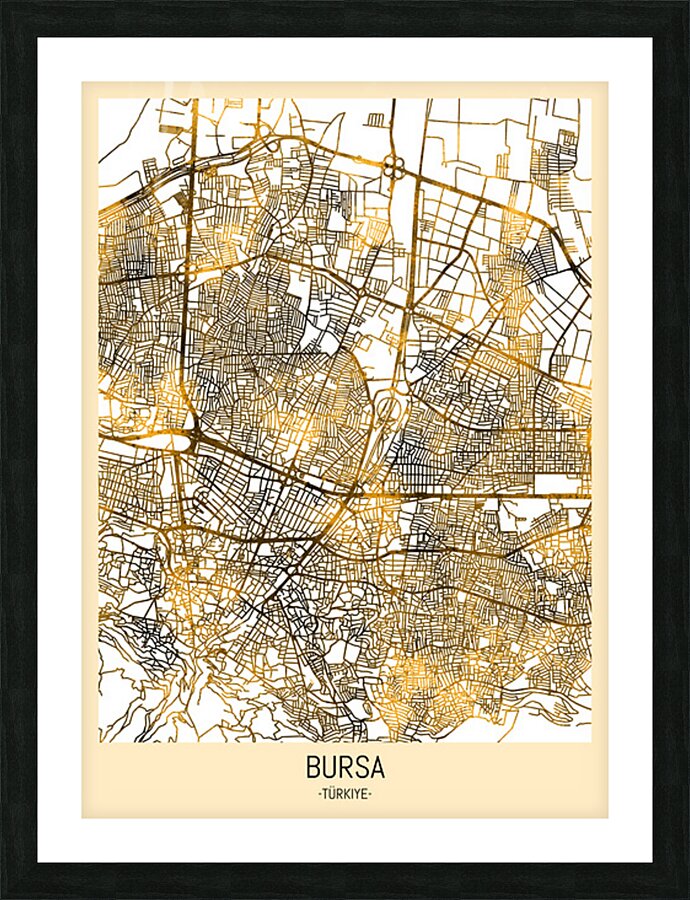 Bursa City Map Picture Frame print