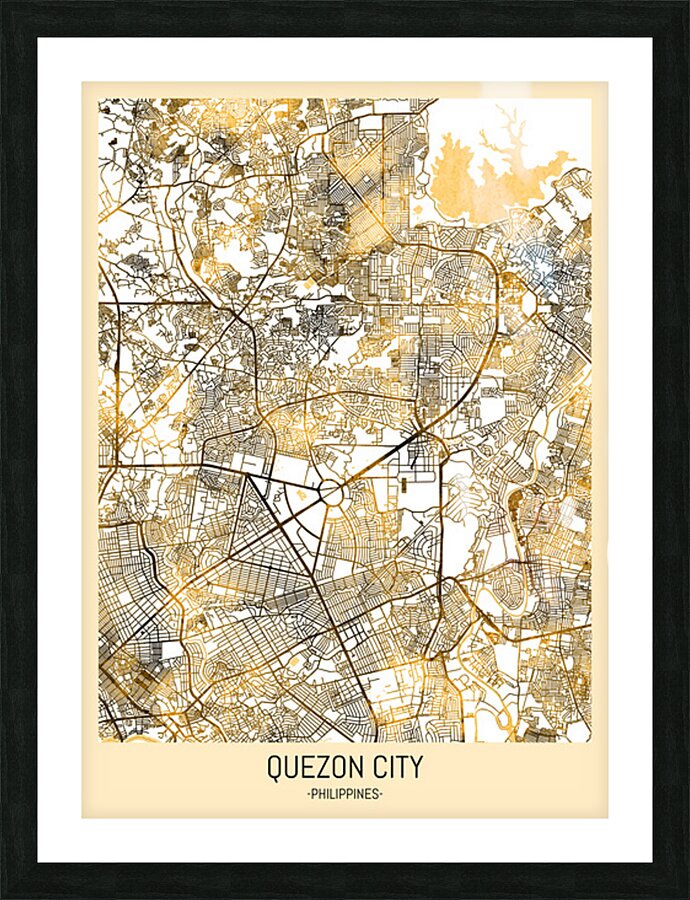 Quezon City Map Picture Frame print