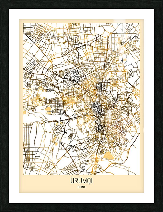 Urumqi City Map Picture Frame print