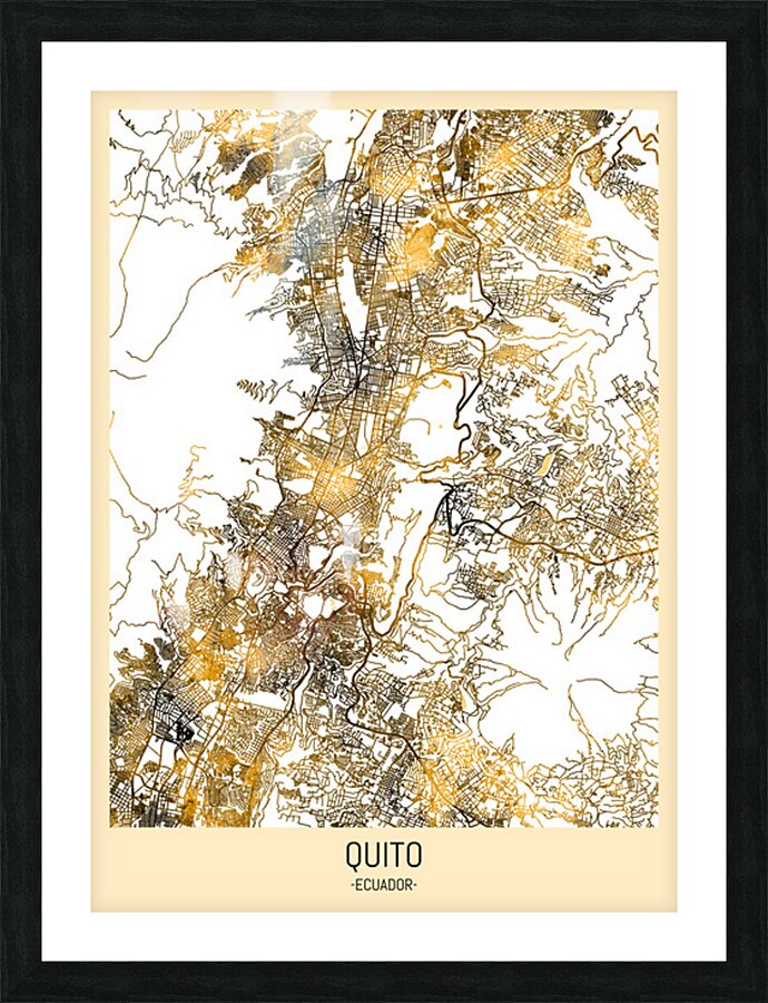 Quito City Map Picture Frame print