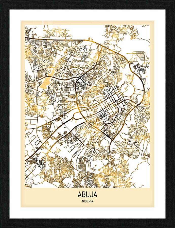 Abuja City Map Picture Frame print