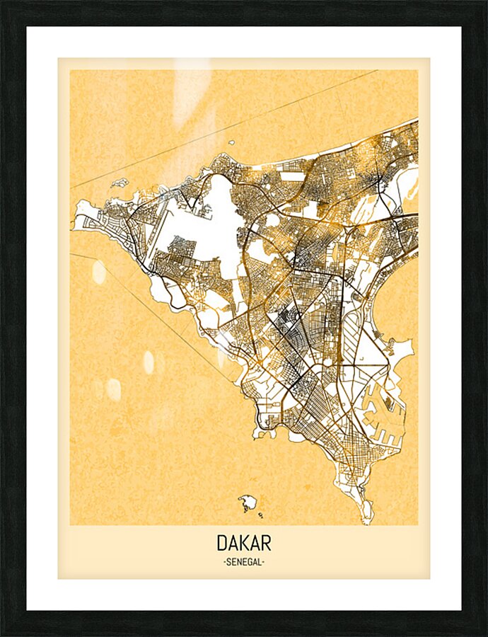 Dakar City Map Picture Frame print