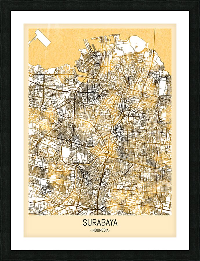 Surabaya City Map Picture Frame print