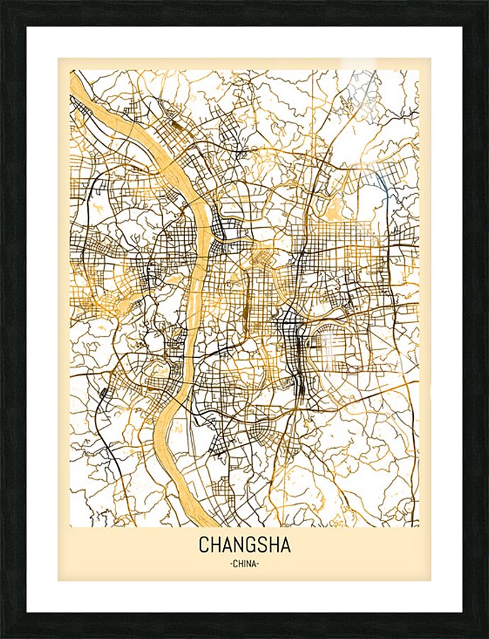Changsha City Map Picture Frame print