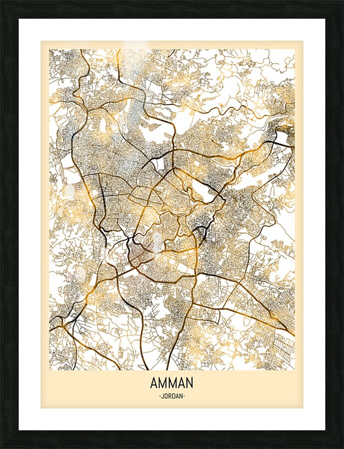 Amman Jordan City Map Picture Frame print