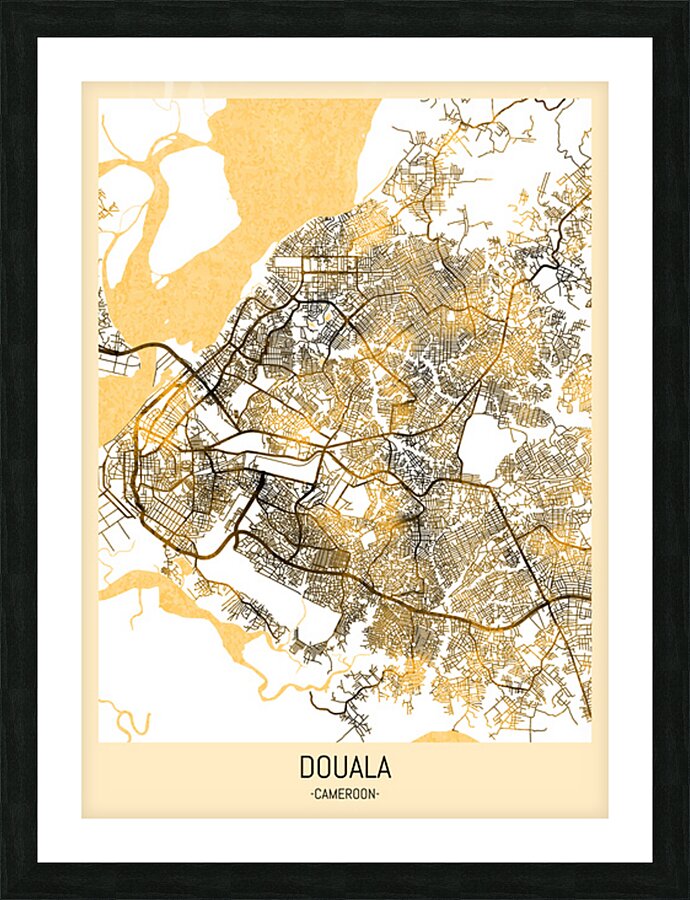 Douala Cameroon City Map Picture Frame print