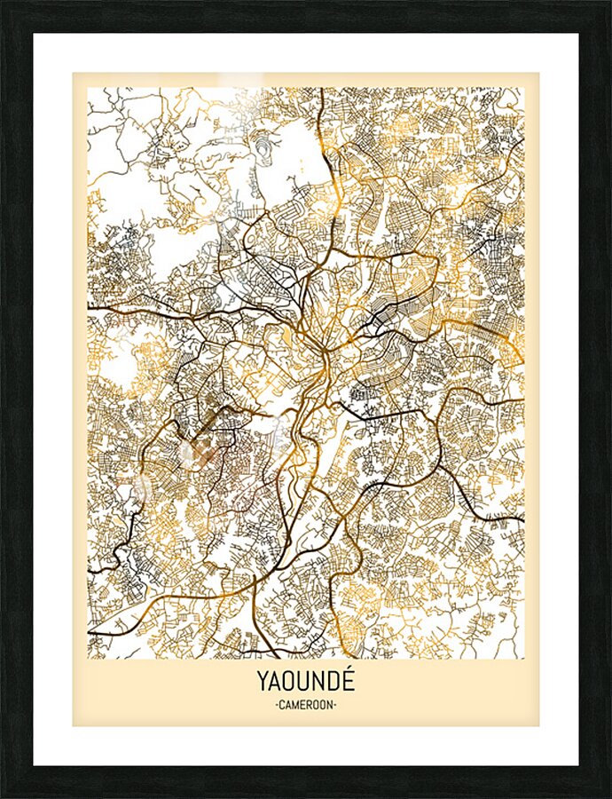 Yaounde Cameroon City Map Picture Frame print