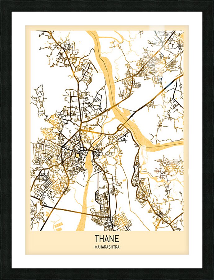 Thane Maharashtra Map Picture Frame print