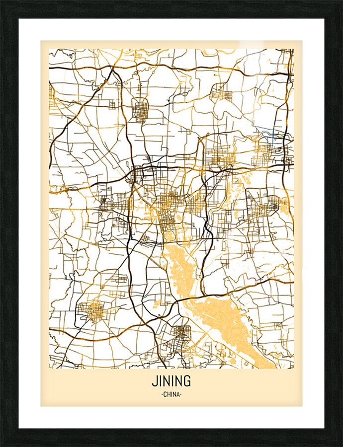 Jining China City Map Picture Frame print