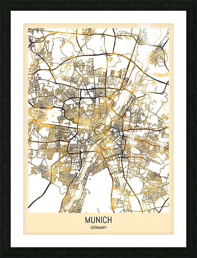 Munich Germany City Map Picture Frame print