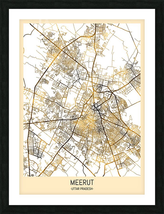 Meerut Uttar Pradesh City Map Picture Frame print