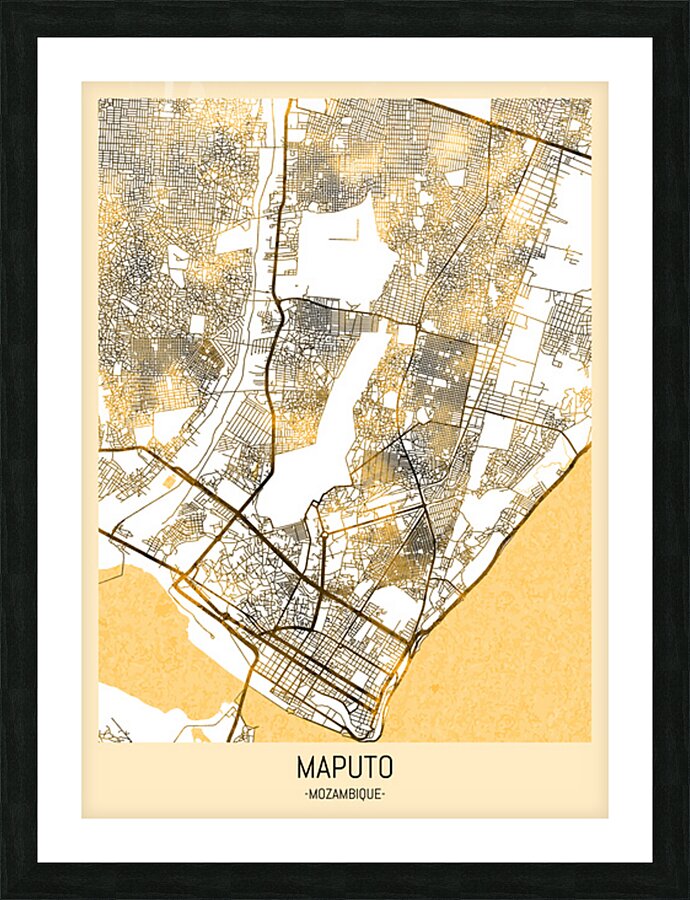 Maputo Mozambique City Map Picture Frame print