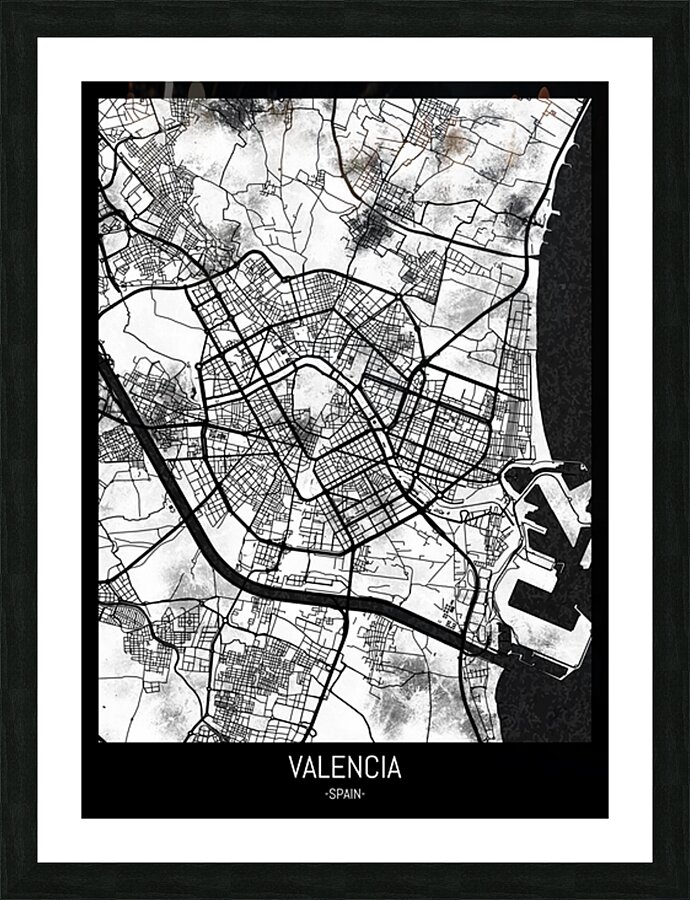 Valencia Spain Map Picture Frame print