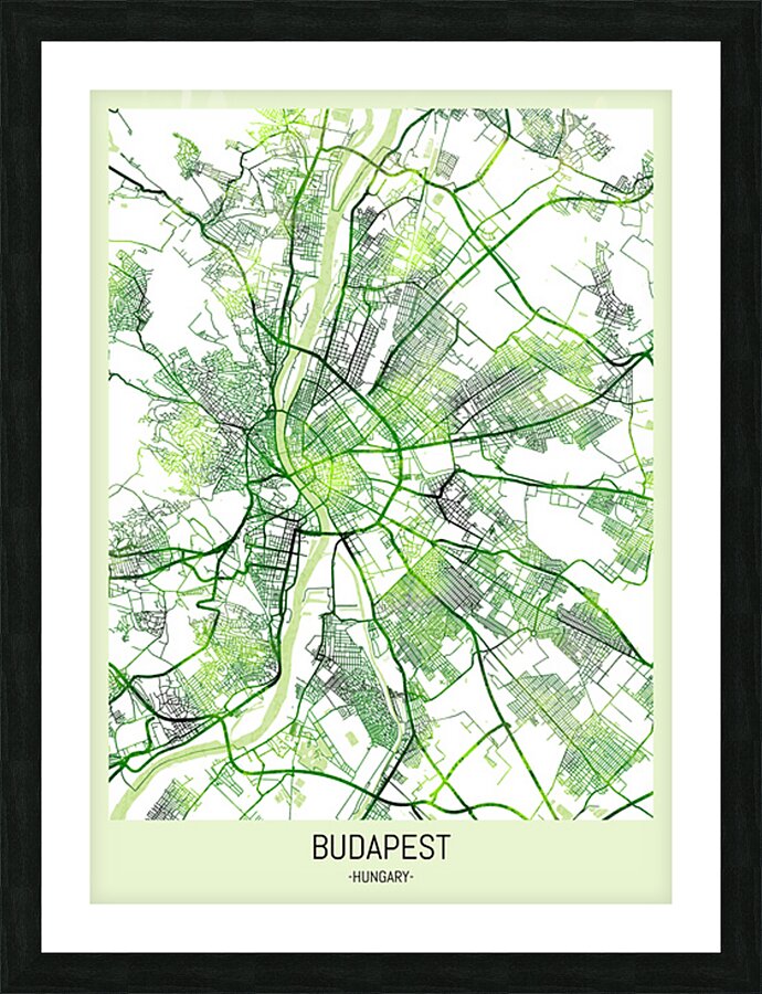 Budapest Hungary City Map Picture Frame print