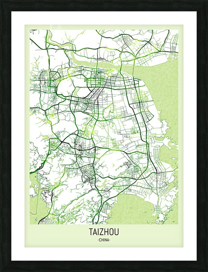 Taizhou China City Map Picture Frame print