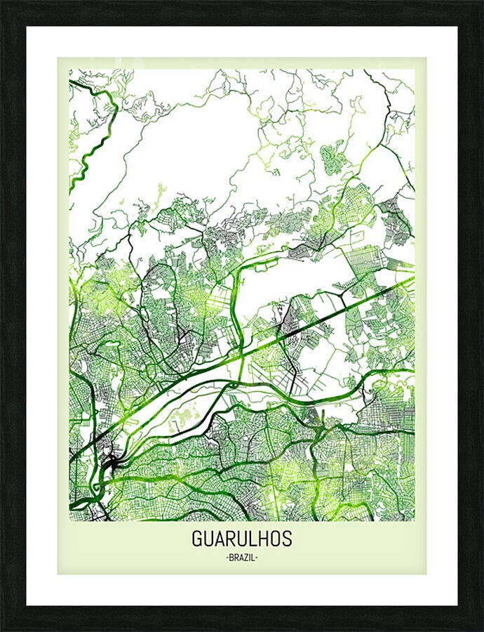 Guarulhos Brazil Map Picture Frame print