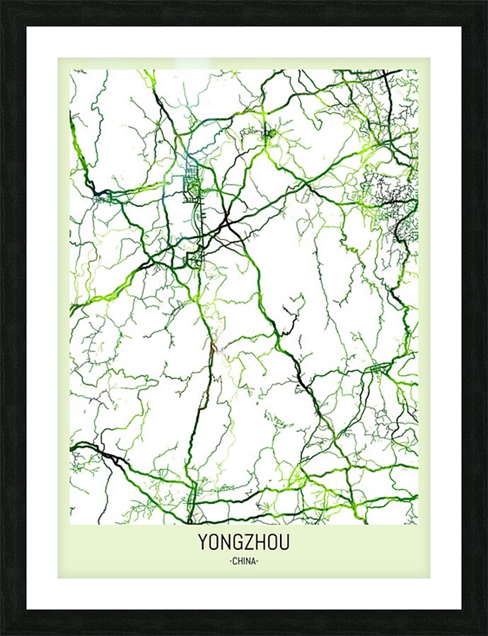 Yongzhou China City Map Picture Frame print