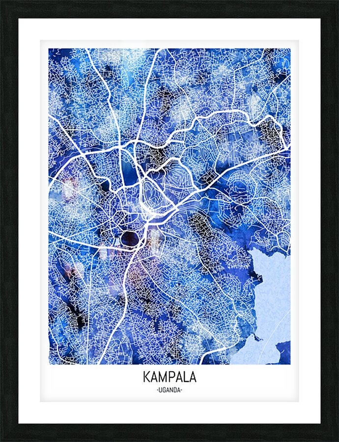 Kampala Uganda City Map Picture Frame print