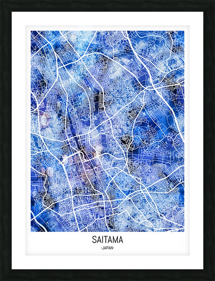 Saitama Japan City Map Picture Frame print