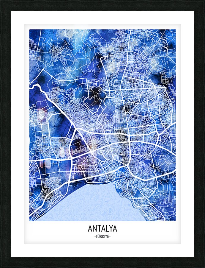 Antalya Turkiye City Map Picture Frame print
