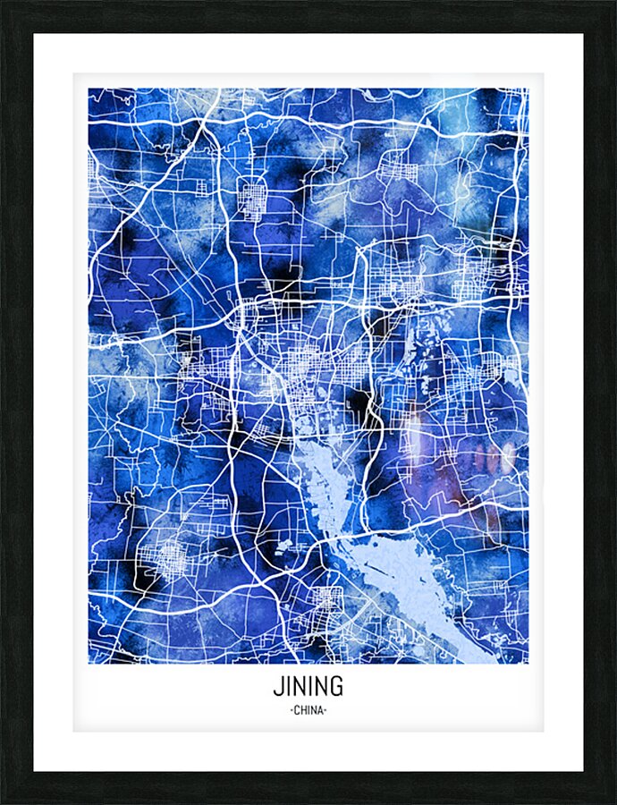 Jining China City Map Picture Frame print