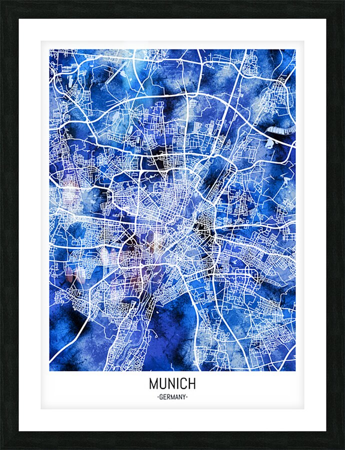 Munich Germany City Map Picture Frame print