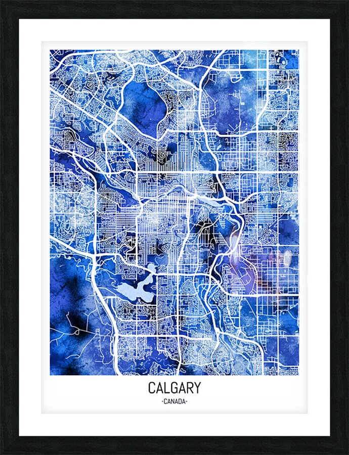 Calgary Canada City Map Picture Frame print