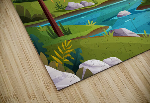Blue Calm River Point Art puzzle