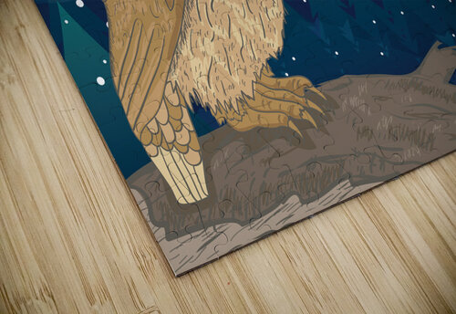  Owl with Moon Point Art puzzle