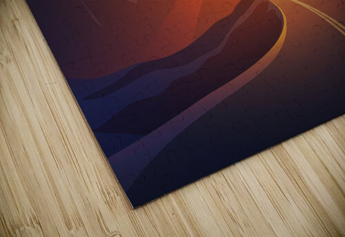 Sunset in mountains Point Art puzzle