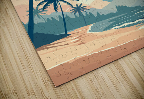Tropical beach. b Point Art puzzle