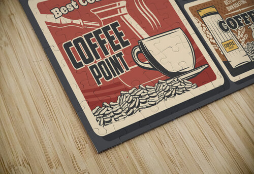 Coffee beans Point Art puzzle