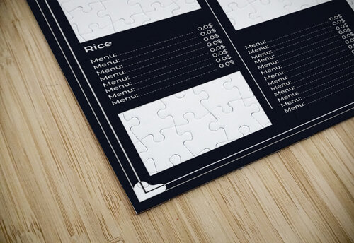 Restaurant Menu. b Point Art puzzle