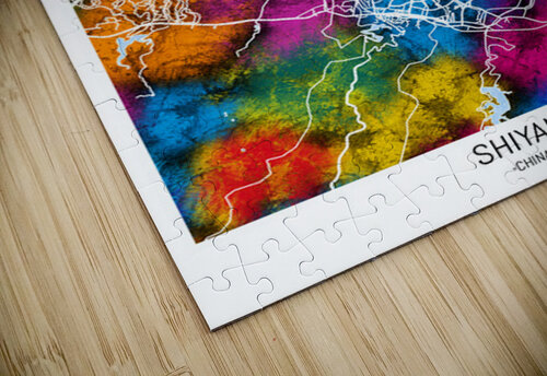 Shiyan China City Map Point Art puzzle