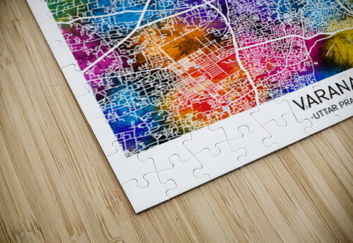 Varanasi Uttar Pradesh City Map Point Art puzzle