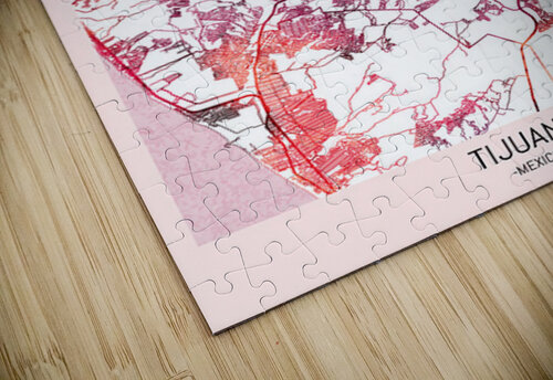 Tijuana City Downtown Street Map Point Art puzzle