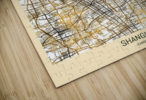 Shanghai City Map Point Art puzzle