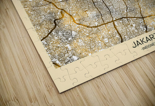 Jakarta City Map Point Art puzzle