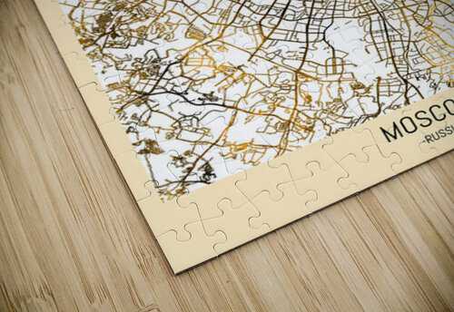 Moscow City Map Point Art puzzle