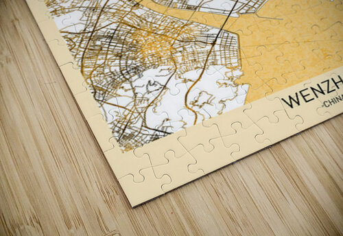 Wenzhou City Map Point Art puzzle