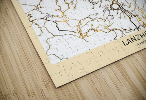 Lanzhou City Map Point Art puzzle