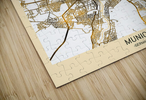 Munich Germany City Map Point Art puzzle