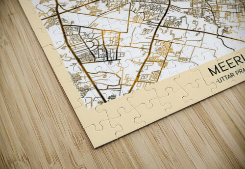 Meerut Uttar Pradesh City Map Point Art puzzle