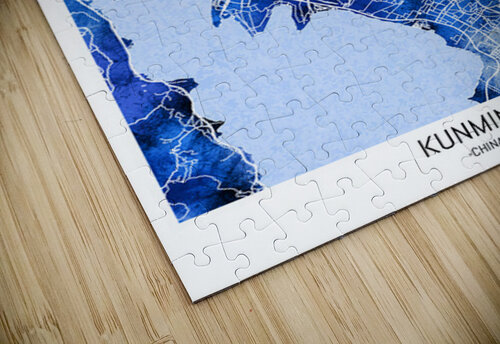 Kunming China City Map Point Art puzzle