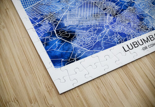 Lubumbashi DR Congo City Map Point Art puzzle