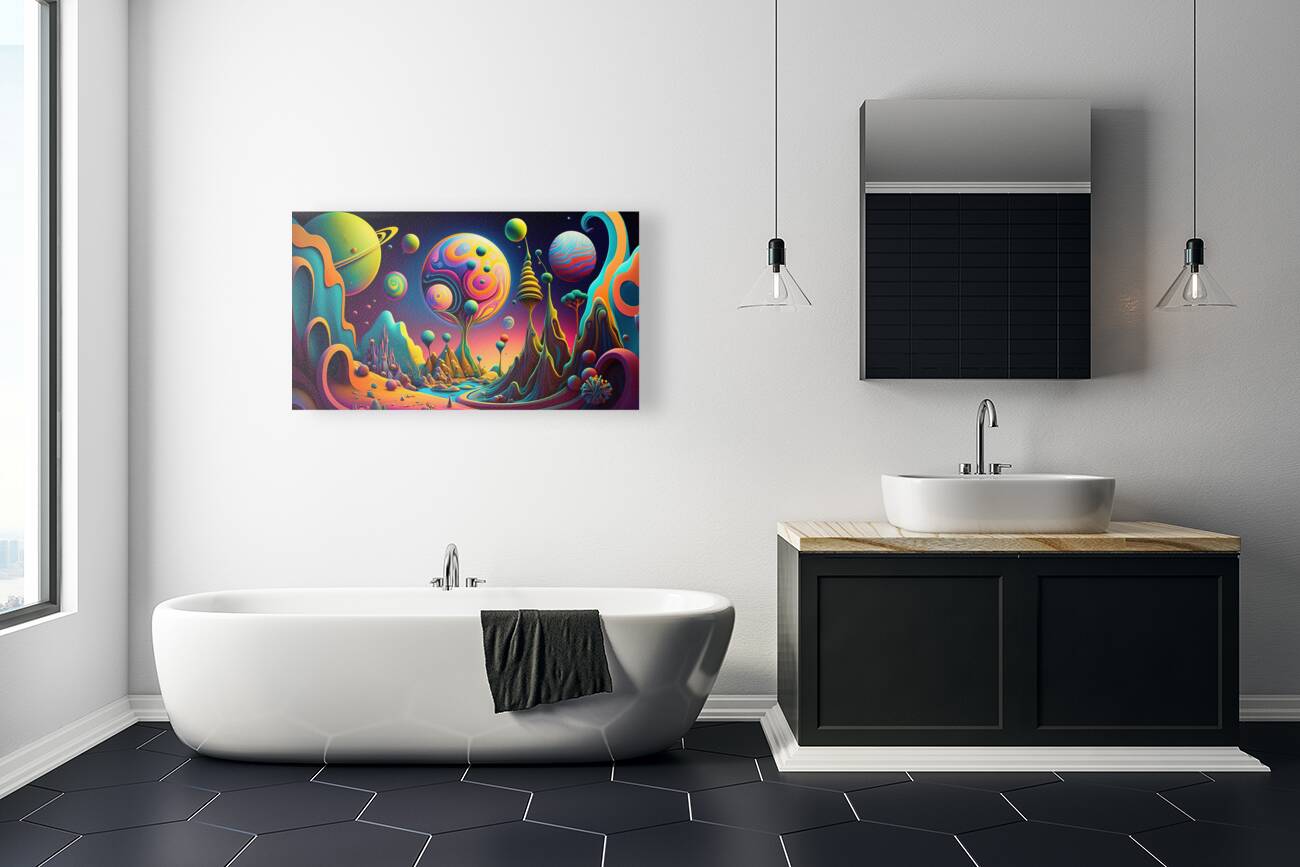 Psychedelic Space banner template Reproduction